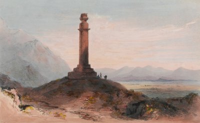 Aleksanterin pylväs lähellä Cabulia, n. 1842 (väri litho) tekijältä Vincent (after) Eyre