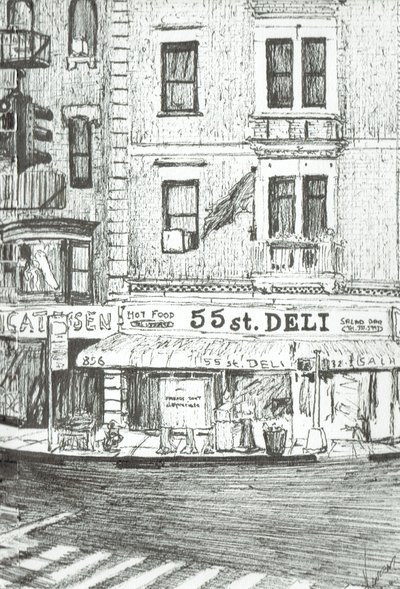 55th street New York, 2003, (muste paperille) tekijältä Vincent Alexander Booth