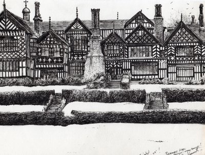 Bramall Hall Bramhall, 2004, (muste paperille) tekijältä Vincent Alexander Booth