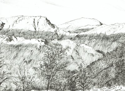 Dove Crag at Sunrise, 2003, (muste paperille) tekijältä Vincent Alexander Booth