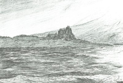 Duart Castle lautalta; 2007; (muste paperilla) tekijältä Vincent Alexander Booth