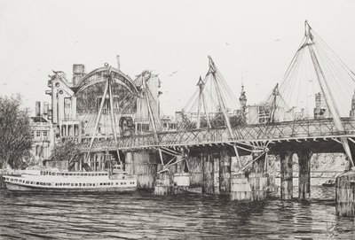 Hungerford Bridge London, 2006, (muste paperille) tekijältä Vincent Alexander Booth