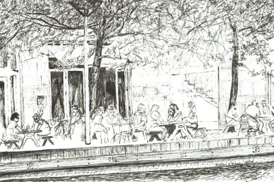 Kannu ja pianobaari Manchester, 2005, (Tussi paperille) tekijältä Vincent Alexander Booth
