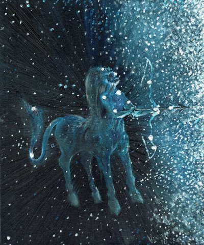 Tähtimerkki Jousimies, 2016, (öljy kankaalle) tekijältä Vincent Alexander Booth