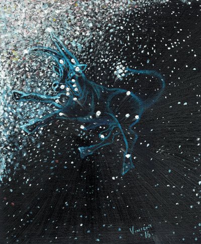 Tähtimerkki Härkä, 2016, (öljy kankaalle) tekijältä Vincent Alexander Booth