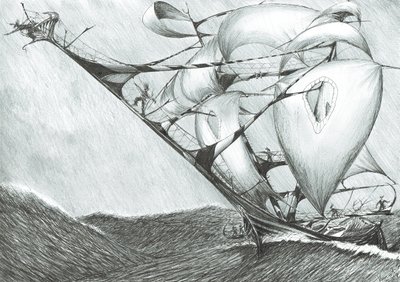 Storm Creators Kaspianmeri, 2017, (muste paperille) tekijältä Vincent Alexander Booth