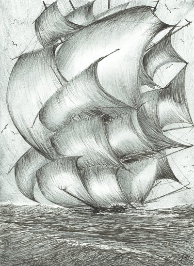 Storm Creators Sea of Okhotsk, 2017, (muste paperille) tekijältä Vincent Alexander Booth