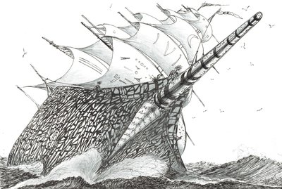 Storm Creators Wellington Strait, 2023 (muste ja kynä paperille) tekijältä Vincent Alexander Booth