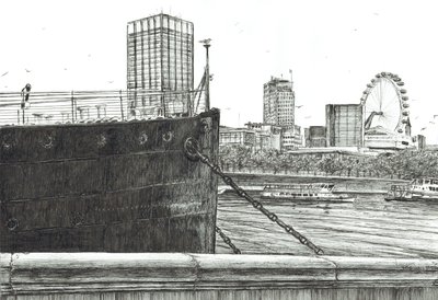 The Black Bow on the Thames, 2006, (muste paperille) tekijältä Vincent Alexander Booth