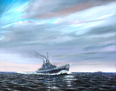 USS Atlanta partioi Canal Guard 1942, tekijältä Vincent Alexander Booth