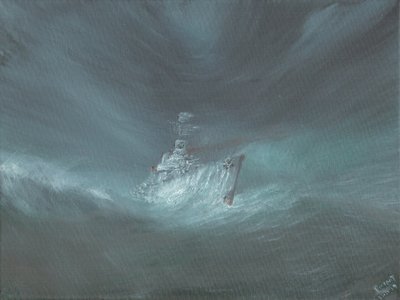 USS Warrington hävisi hurrikaanissa Bahaman edustalla 13.9.1944, 2019 tekijältä Vincent Alexander Booth