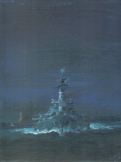 USS Washington näkee Kirishiman tutkalla Guadalcanalissa 1942, 2019 tekijältä Vincent Alexander Booth