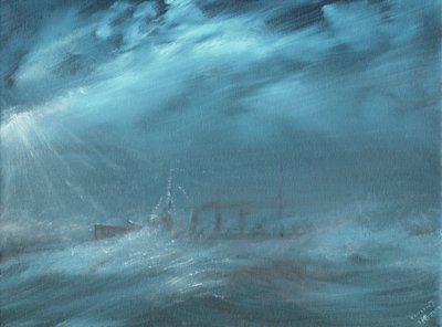 US Destroyer myrskyssä merellä 1917, 2019 tekijältä Vincent Alexander Booth