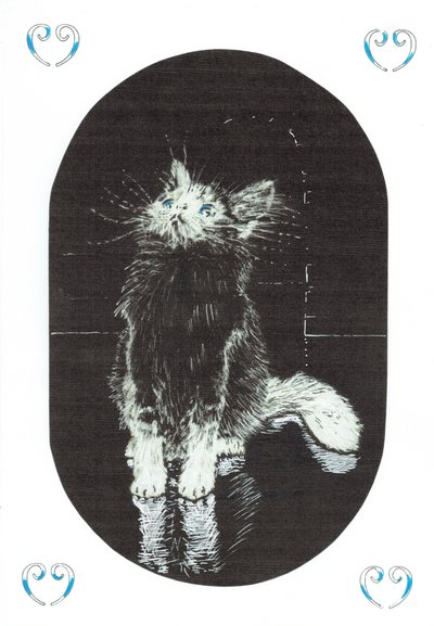 sivu1, Linna Findhornin metsässä, 2006, (muste paperille) tekijältä Vincent Alexander Booth