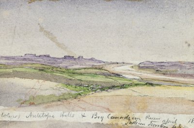 Antelope Hills and Big Canadian River, 1869 (akvarelli paperille) tekijältä Vincent Colyer
