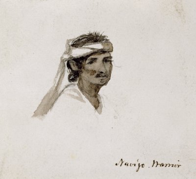Navajo Warrior, 1869-1871 (akvarelli) tekijältä Vincent Colyer