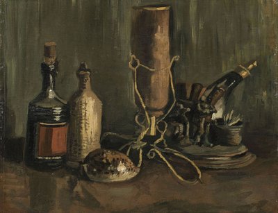 Asetelma pullojen ja kuoren kanssa, 1884. tekijältä Vincent van Gogh