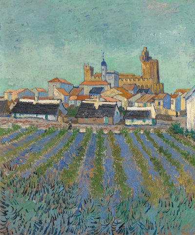 Näkymä Saintes-Maries-de-la-Meriin, 1888. tekijältä Vincent van Gogh