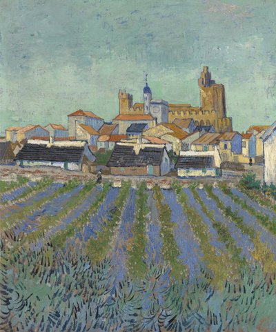 Näkymä Saintes-Maries-de-la-Meriin, 1888. tekijältä Vincent van Gogh