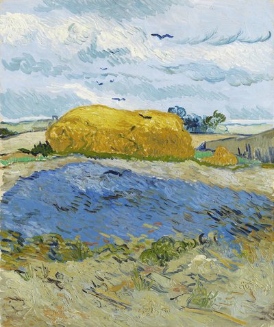 Vehnäpino pilvisen taivaan alla, Auvers-sur-Oise, 1889. tekijältä Vincent van Gogh