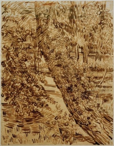 Baum mit Efeu im Garten der Heilanstalt tekijältä Vincent van Gogh