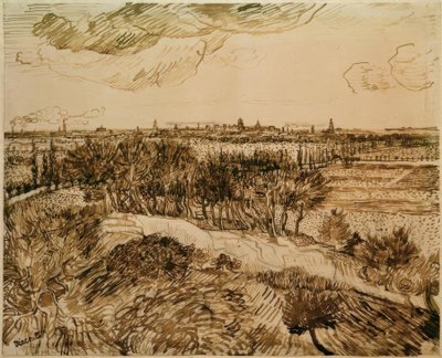 Näkymä Arlesiin Montmajourilta tekijältä Vincent van Gogh