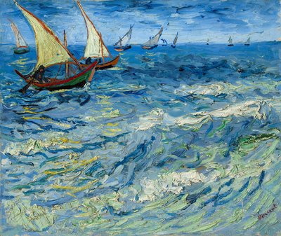 Kalastusveneet Saintes-Mariesissa / Merimaisema Saintes-Mariesissa tekijältä Vincent van Gogh