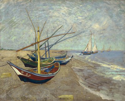 Kalastusveneet rannalla Saintes-Maries-de-la-Merissä tekijältä Vincent van Gogh