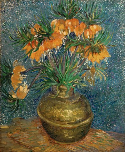 Fritillary keisarillinen kruunu kuparimaljakossa (öljy kankaalle) tekijältä Vincent van Gogh