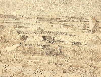 Sadonkorjuu - La Craun tasango, 1888. tekijältä Vincent van Gogh