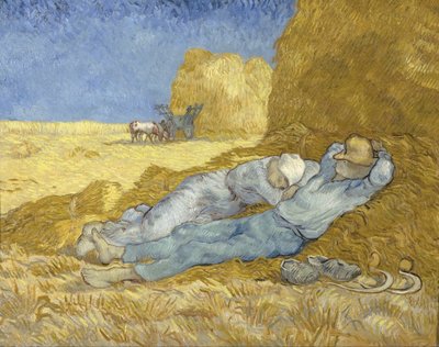 Keskipäivä – Tauko työstä (Milletin teoksen mukaan) tekijältä Vincent van Gogh