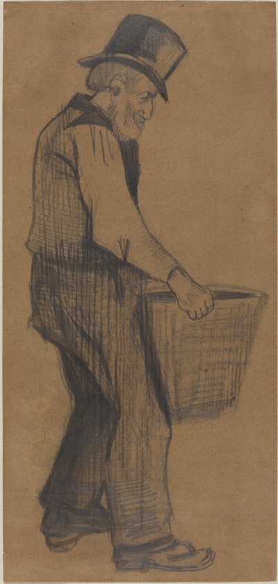 Vanha mies kantoi ämpäriä, 1882. tekijältä Vincent van Gogh