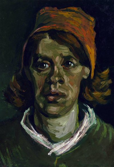 Vincent van Goghin (1853-1890) maalaus ""Punahupullisen talonpoikanaisen muotokuva"" (Punahupullisen talonpoikanaisen pää) tekijältä Vincent van Gogh
