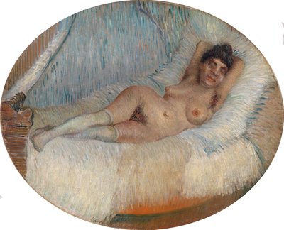 Makaava alaston, alaston nainen pitkällään vuoteella tekijältä Vincent van Gogh