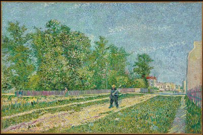 Tie Pariisin laidalla, maanviljelijä kantoi lapio olkapäällään, 1887 tekijältä Vincent van Gogh