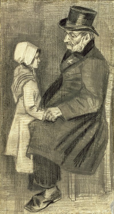 Istuva mies tyttärensä kanssa, 1882 tekijältä Vincent van Gogh