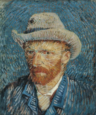 Omakuva huopahattu päässä, 1887-88 tekijältä Vincent van Gogh