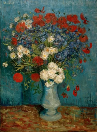 Stillleben: Vase mit Kornblumen und Mohnblumen tekijältä Vincent van Gogh