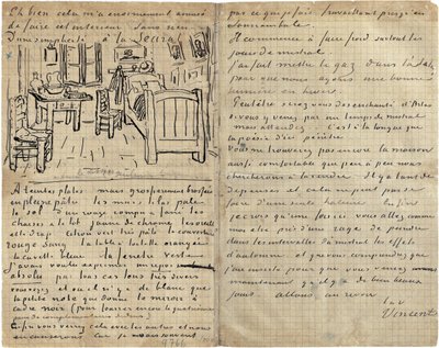 Makuuhuone, Kirje Paul Gauguinille Arlesista, keskiviikkona 17. lokakuuta 1888 tekijältä Vincent van Gogh