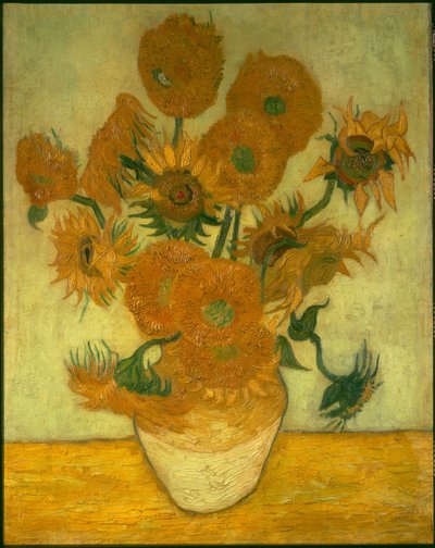 Neljä kymmenen auringonkukkaa maljakossa tekijältä Vincent van Gogh