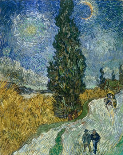 Zypressenweg unter dem Sternenhimmel tekijältä Vincent van Gogh
