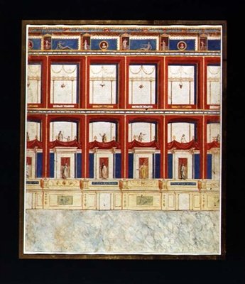 Antiikin roomalaiset freskot, noin 1775 (vesiväri ja guassi paperille). tekijältä Vincenzo Brenna