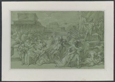 Sabiinien raiskaus, n. 1820. tekijältä Vincenzo Camuccini
