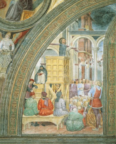 Pilven ihme, yksityiskohta Saint Peter Martyr -tarinoista, Vincenzo Foppa tekijältä Vincenzo Foppa