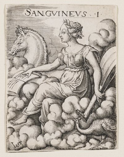Sanguine Temperament, n. 1530-62 (kaiverrus) tekijältä Virgilius the elder Solis