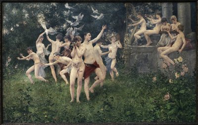 Kevätjuhla (allegorinen kohtaus). Karel Vitezslav Masekin (1865-1927) maalaus öljy kankaalle tekijältä Vitezlav Karel Masek