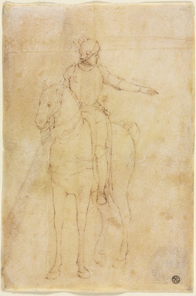 Panssarihahmo hevosen selässä, n. 1450. tekijältä Vittore Carpaccio