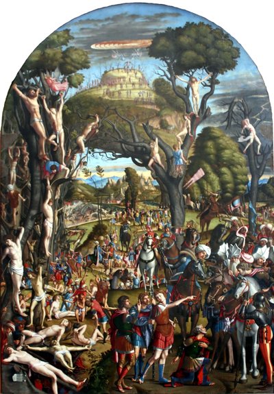 Crocifissione ja apoteosi dei diecimila martiri del monte Ararat. tekijältä Vittore Carpaccio