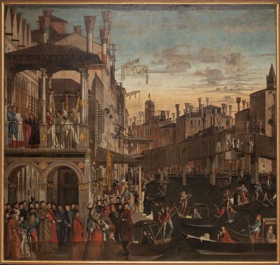 Pyhän Ristin ihme Ponte di Rialtossa, n. 1496. tekijältä Vittore Carpaccio