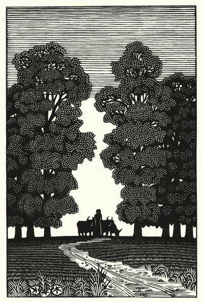 Kuvitus Thomas Hardyn Tess Of The D’Urbervillesiin (kaiverrus) tekijältä Vivien Gribble